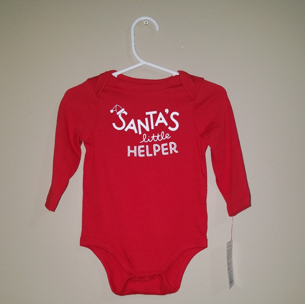 New! Boy's Cat & Jack Christmas bodysuit Size 6-9M